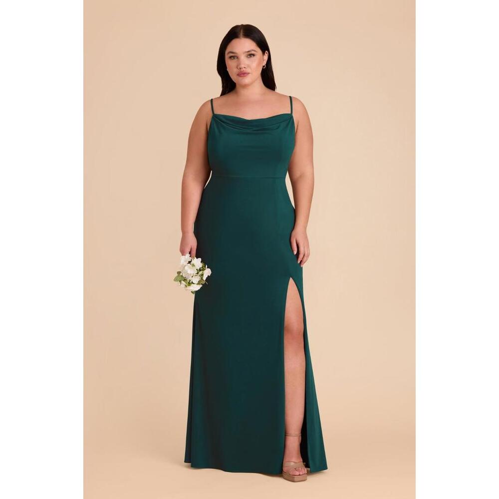 Birdy Grey Ash Dress Bridesmaid Formal Extra Large Emerald Green High Slit